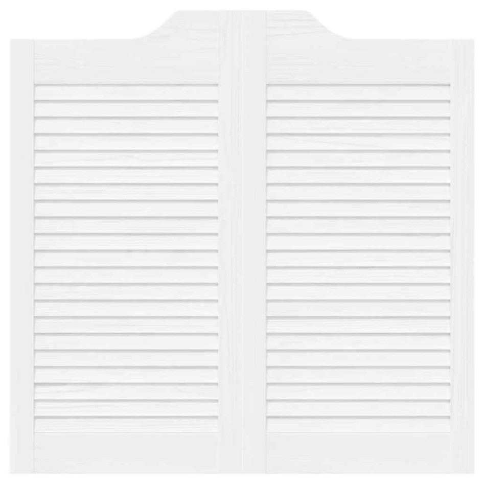 Puertas batientes diseño de lamas 2 par blanco 80x80