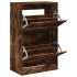 Zapatero de madera de ingeniería roble ahumado 60x34x96,5