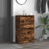 Zapatero de madera de ingeniería roble ahumado 60x34x96,5
