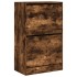 Zapatero de madera de ingeniería roble ahumado 60x34x96,5