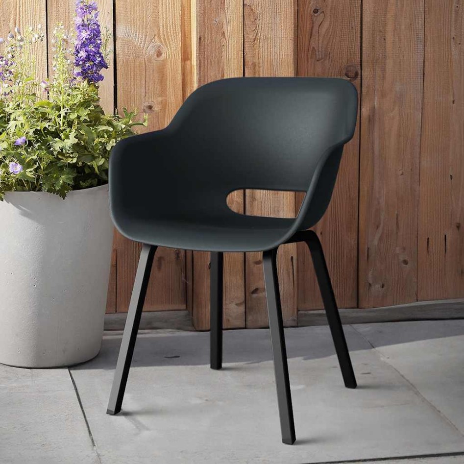 Silla de jardín Keter con patas de metal Noa 2 uds