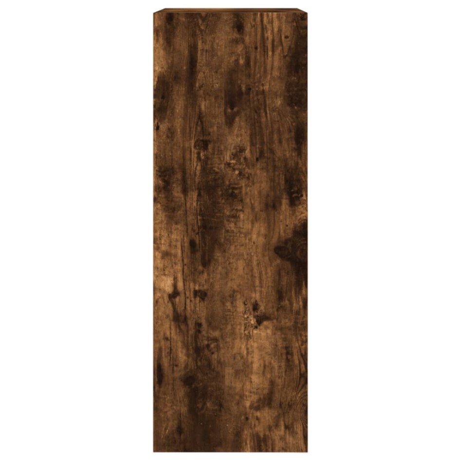 Zapatero de madera de ingeniería roble ahumado 60x34x96,5