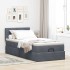 Estructura cama otomana colchón terciopelo gris