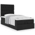 Cama otomana con colchón tela negra 100x200