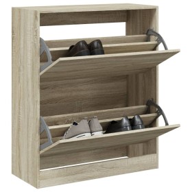 Zapatero de madera de ingeniería roble Sonoma 80x34x96,5