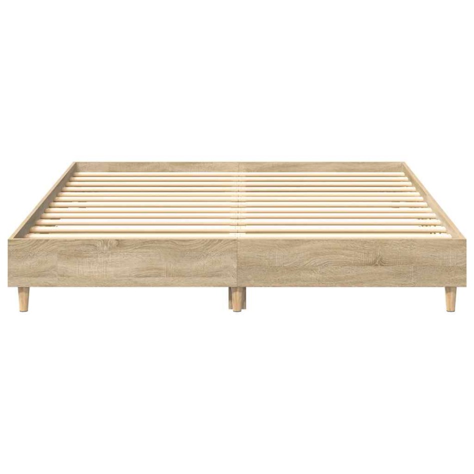 Estructura de cama sin colchón madera roble Sonoma 150x200