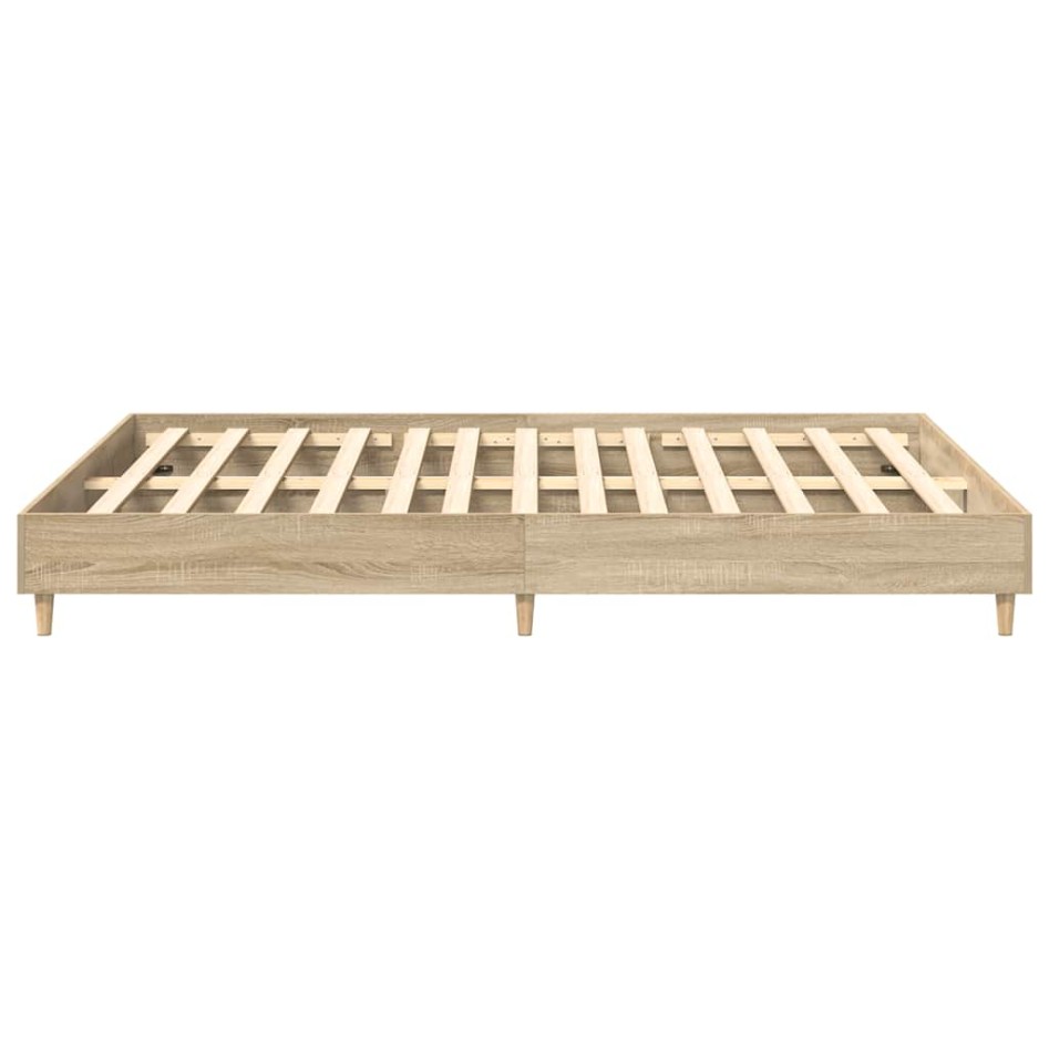 Estructura de cama sin colchón madera roble Sonoma 150x200