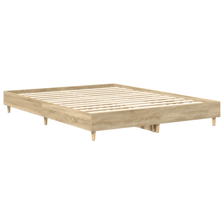 Estructura de cama sin colchón madera roble Sonoma 150x200