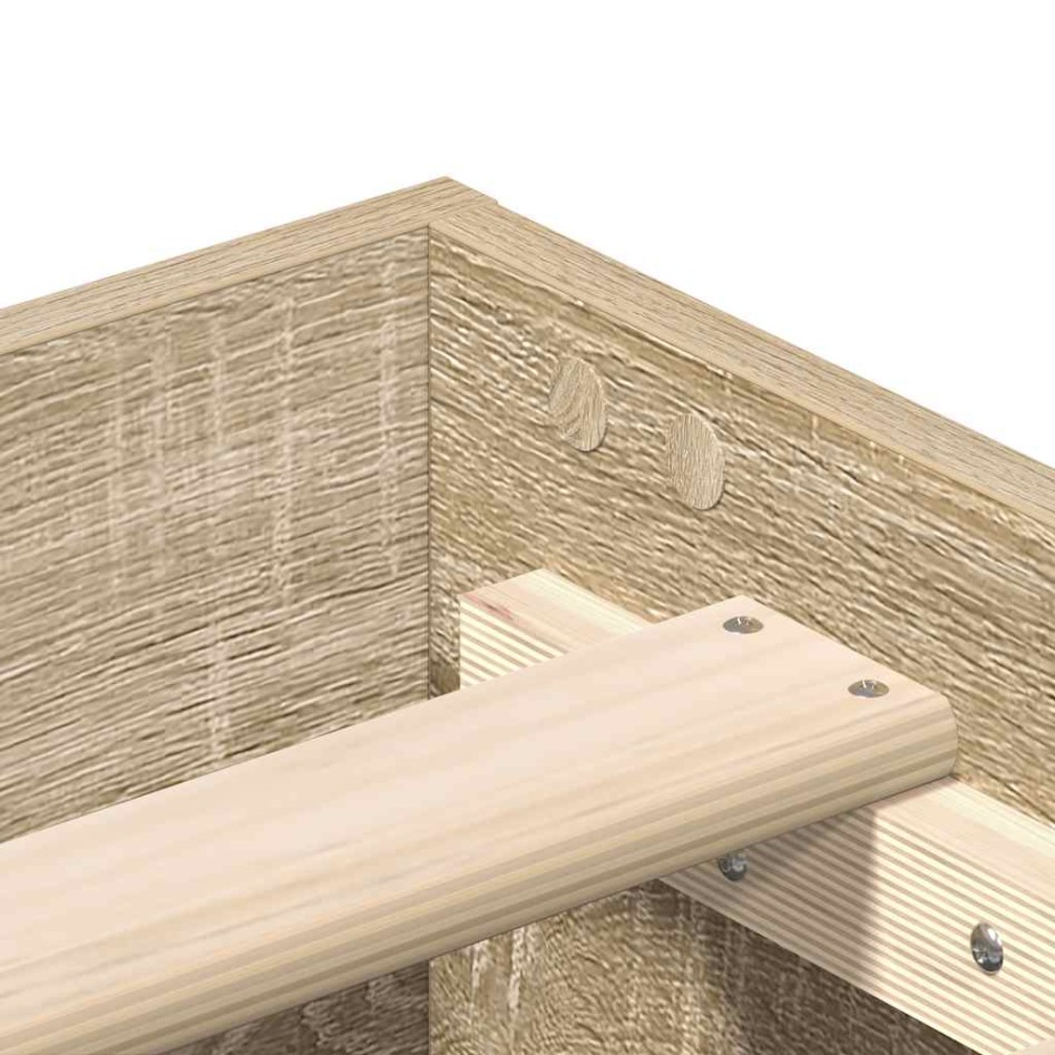 Estructura de cama sin colchón madera roble Sonoma 150x200