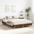Estructura de cama sin colchón madera roble ahumado 150x200