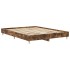 Estructura de cama sin colchón madera roble ahumado 150x200