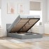 Cama otomana con colchón LED gris claro 140x190 cm