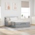 Cama otomana con colchón LED gris claro 140x190 cm