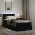 Estructura cama otomana colchón cuero sintético negro 90x200