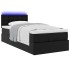 Estructura cama otomana colchón cuero sintético negro 90x200
