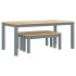 Juego de comedor Panama 3 pzas madera maciza de pino