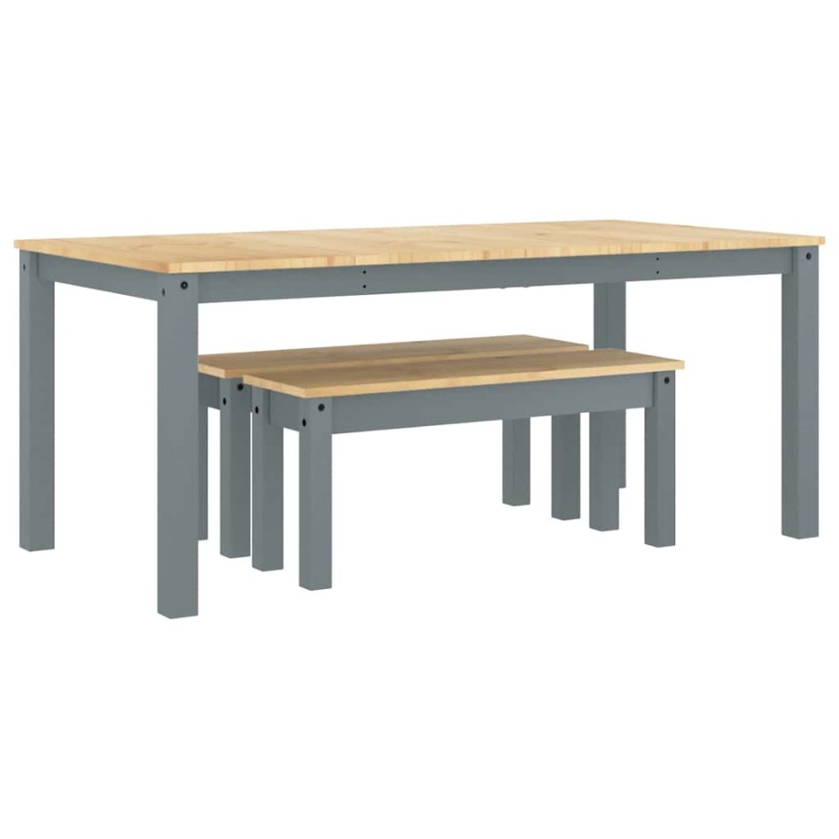 Juego de comedor Panama 3 pzas madera maciza de pino