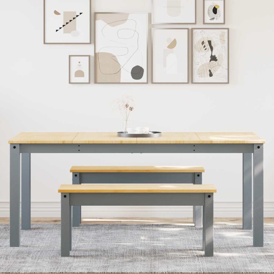 Juego de comedor Panama 3 pzas madera maciza de pino