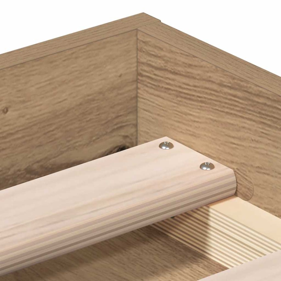 Estructura de cama sin colchón roble artesanal 120x200