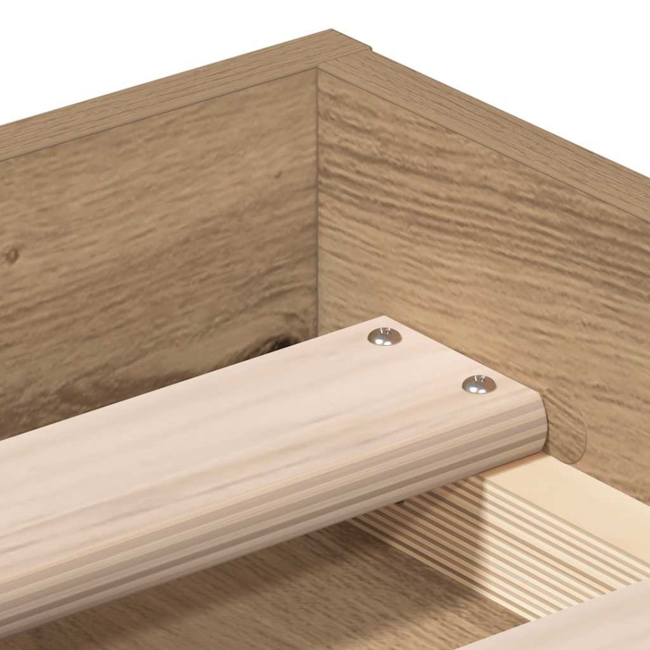 Estructura de cama sin colchón roble artesanal 100x200