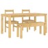 Juego de comedor Panama 4 pzas madera maciza de