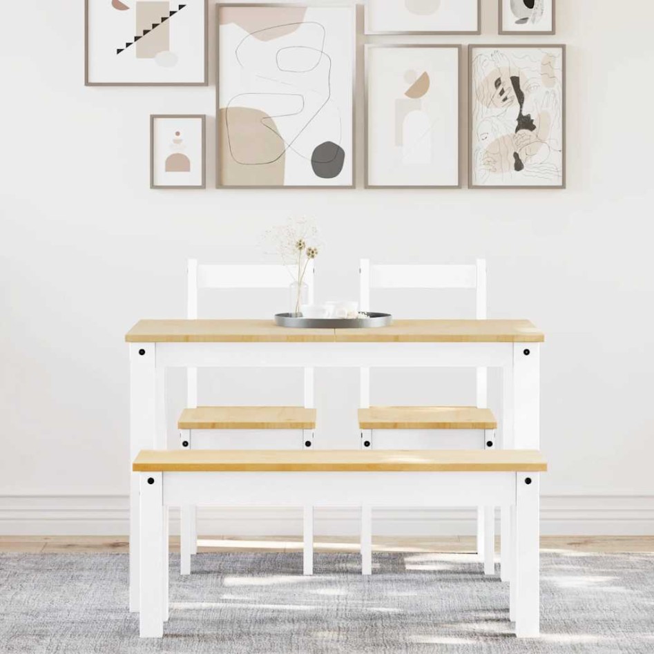 Juego de comedor Panama 4 pzas madera maciza de pino