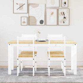 Juego de comedor Panama 5 pzas madera maciza de pino