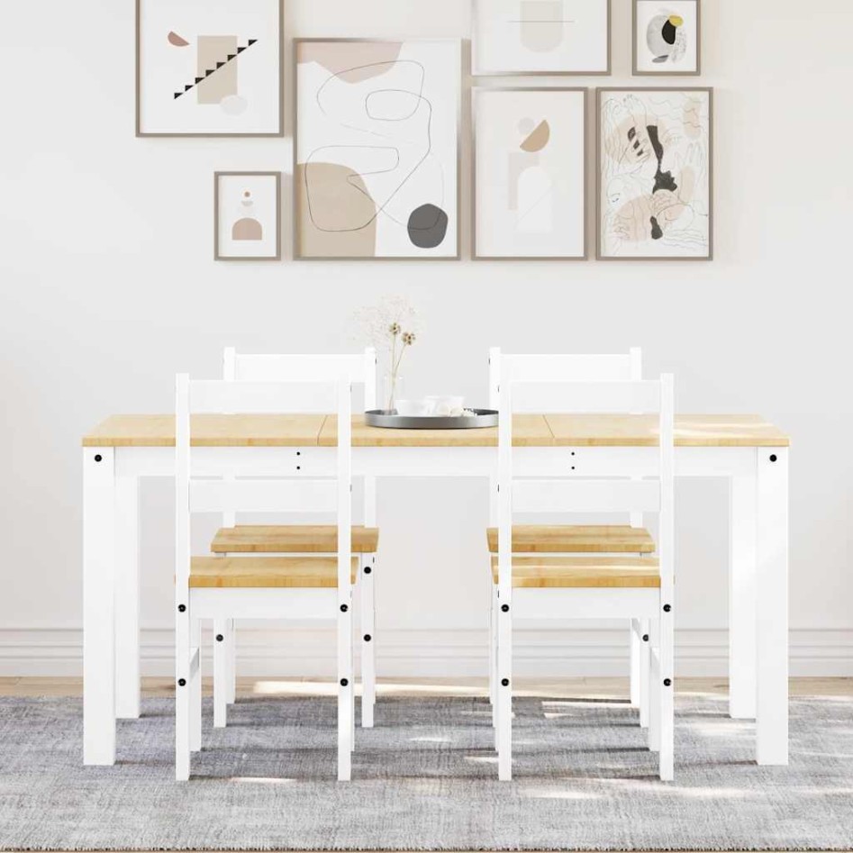 Juego de comedor Panama 5 pzas madera maciza de pino