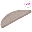 Alfombrilla escalera 30 uds marrón claro 56x17x3 cm