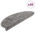 Alfombrilla escalera 30 uds Gris 65x21x4
