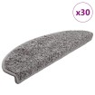 Alfombrilla escalera 30 uds Gris 65x21x4 cm