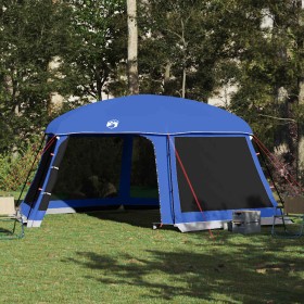 Carpa para piscina con desmontables y paredes azul 618x532