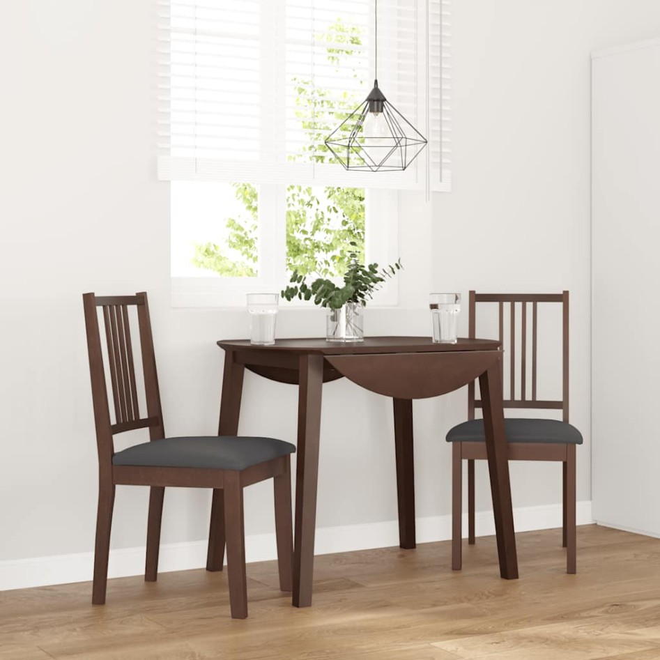 Sillas de comedor con cojines 2 uds madera maciza marrón