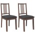 Sillas de comedor con cojines 2 uds madera maciza marrón