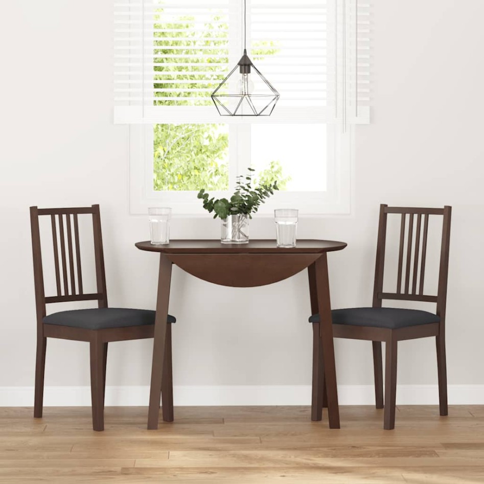 Sillas de comedor con cojines 2 uds madera maciza marrón
