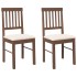Sillas de comedor con cojines 2 uds madera maciza marrón