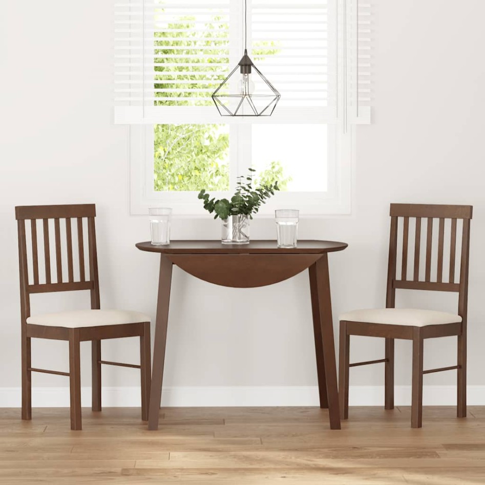 Sillas de comedor con cojines 2 uds madera maciza marrón