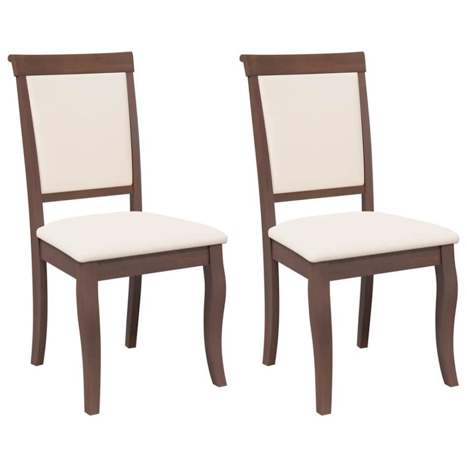 Sillas de comedor con cojines 2 uds madera maciza marrón