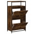 Zapatero de madera de ingeniería roble ahumado 60x34x112