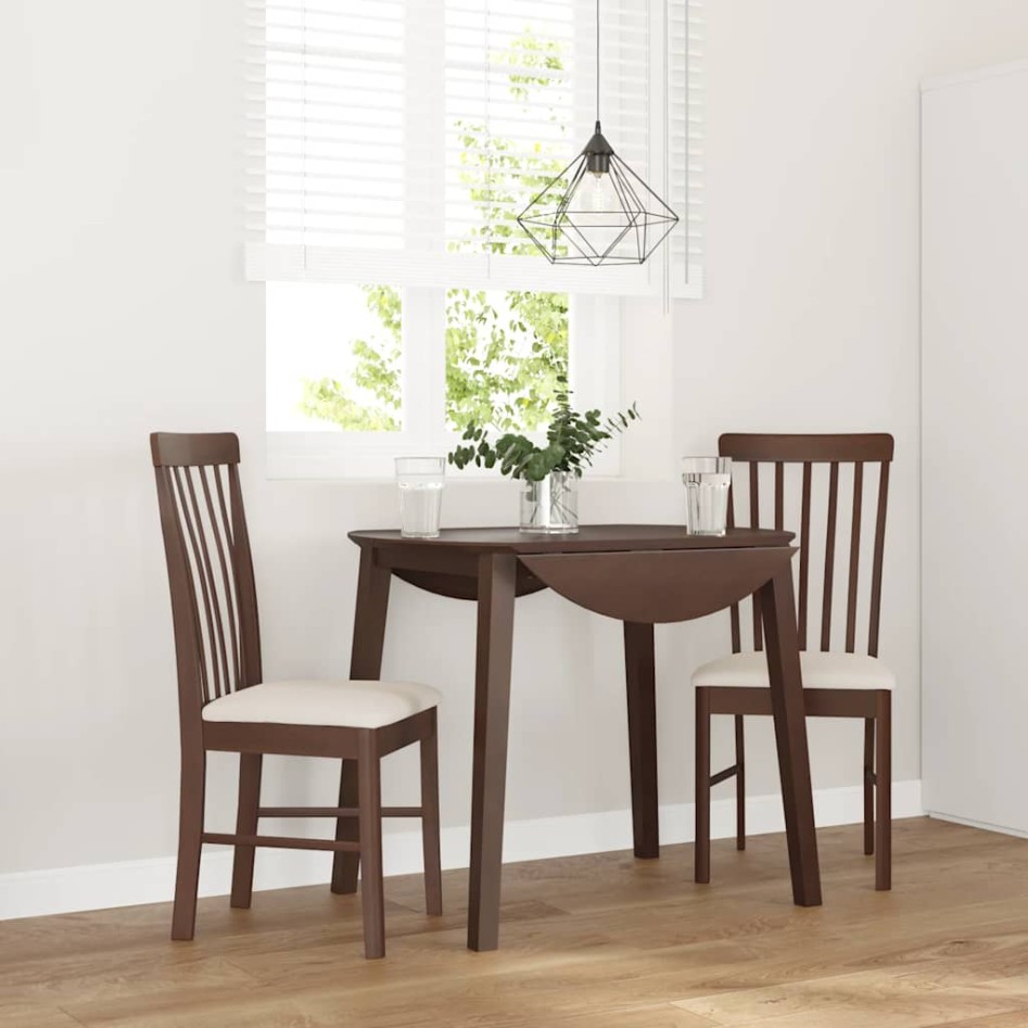 Sillas de comedor con cojines 2 uds madera maciza marrón