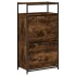 Zapatero de madera de ingeniería roble ahumado 60x34x112
