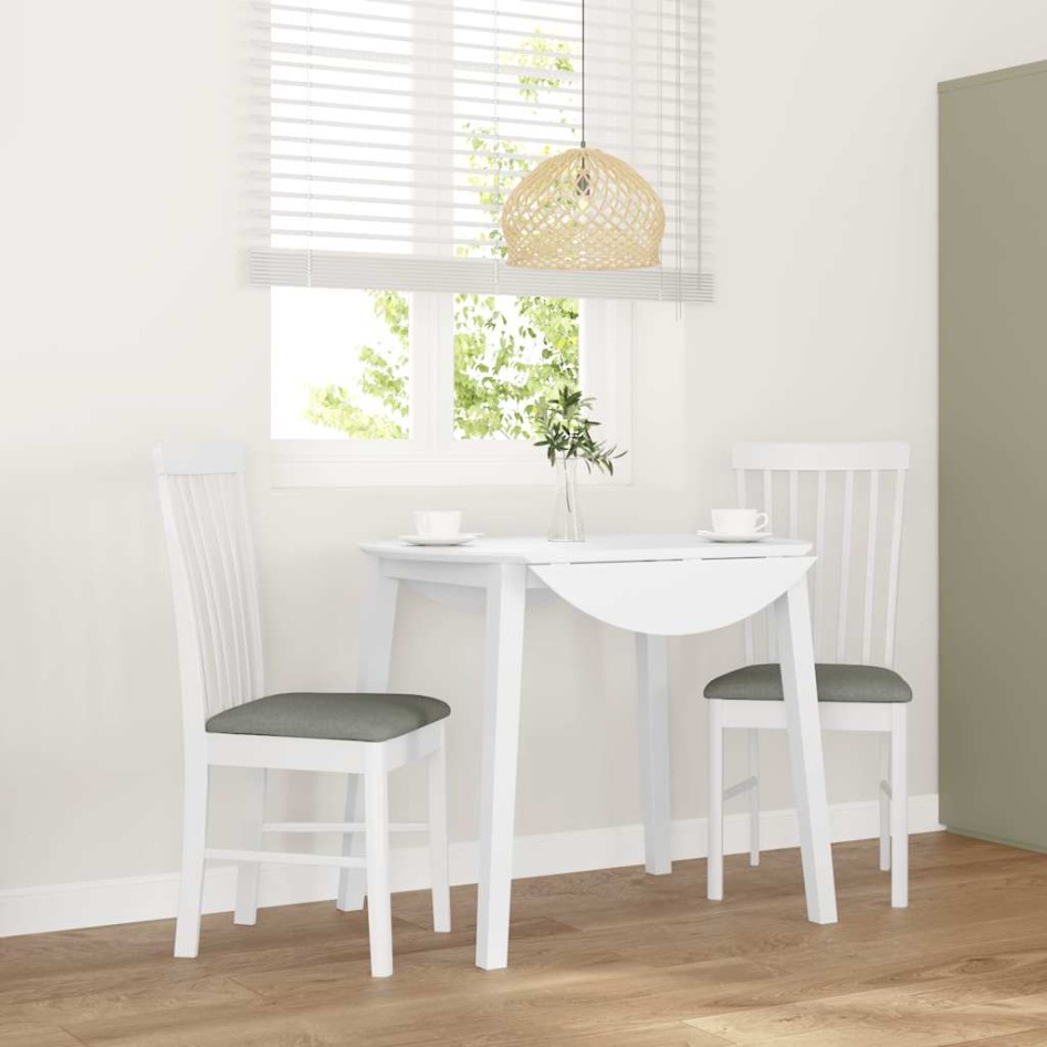 Sillas de comedor con cojines 2uds madera maciza blanco