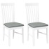 Sillas de comedor con cojines 2uds madera maciza blanco