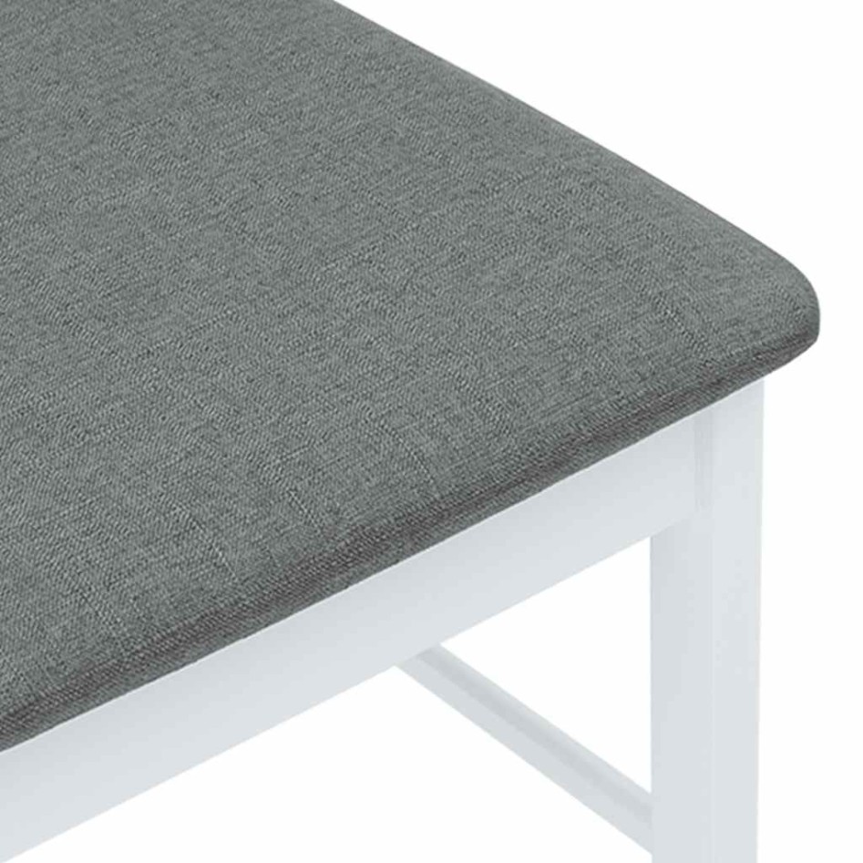 Sillas de comedor con cojines 2uds madera maciza blanco