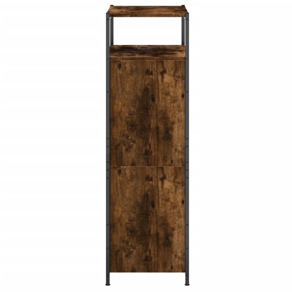 Zapatero de madera de ingeniería roble ahumado 60x34x112