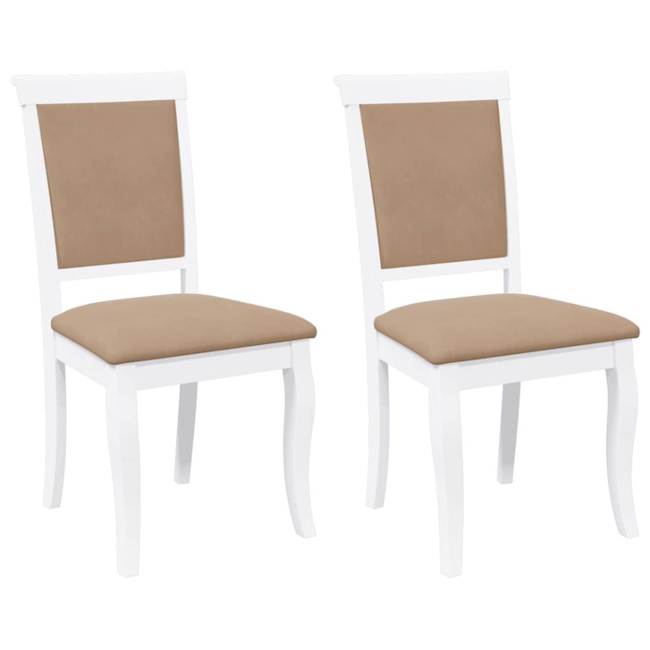 Sillas de comedor con cojines 2uds madera maciza blanco