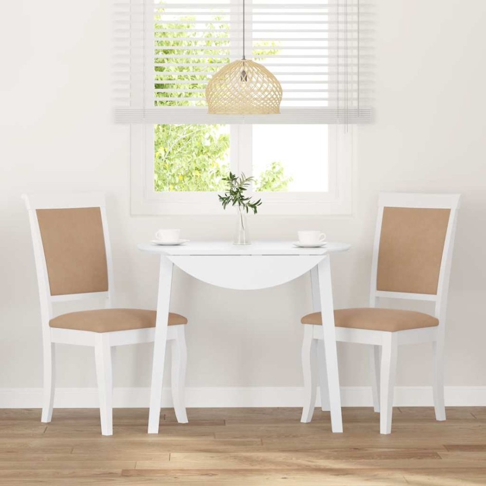 Sillas de comedor con cojines 2uds madera maciza blanco