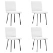 Sillas de comedor 4 unidades cuero sintético blanco