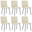 Sillas de comedor 6 unidades cuero sintético color crema