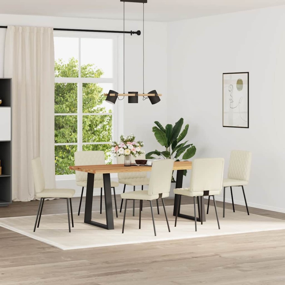 Sillas de comedor 6 unidades cuero sintético color